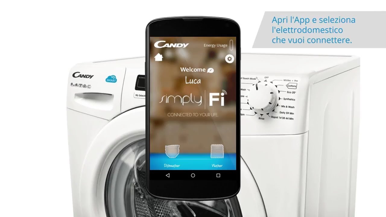 Configurazione lavatrice Candy Smart Touch