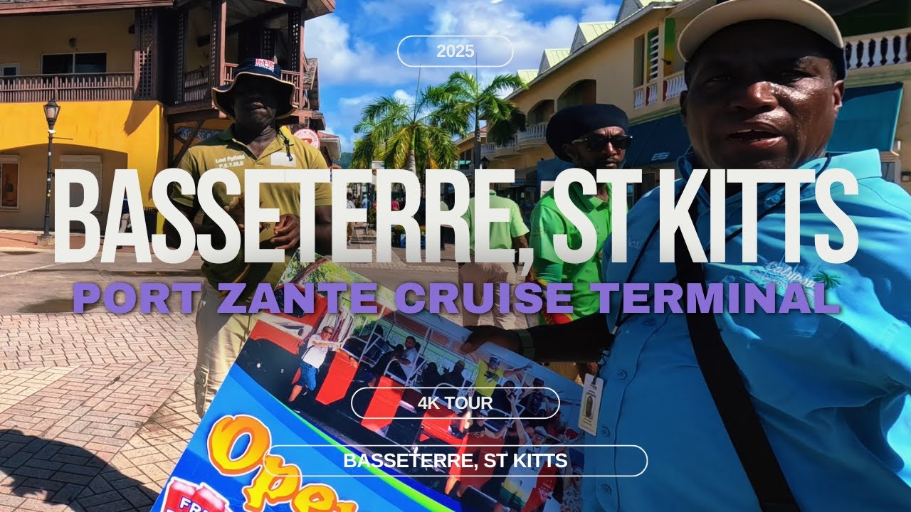 🇰🇳 Basseterre, St Kitts - Port Zante Cruise Terminal | Walking Tour 4k