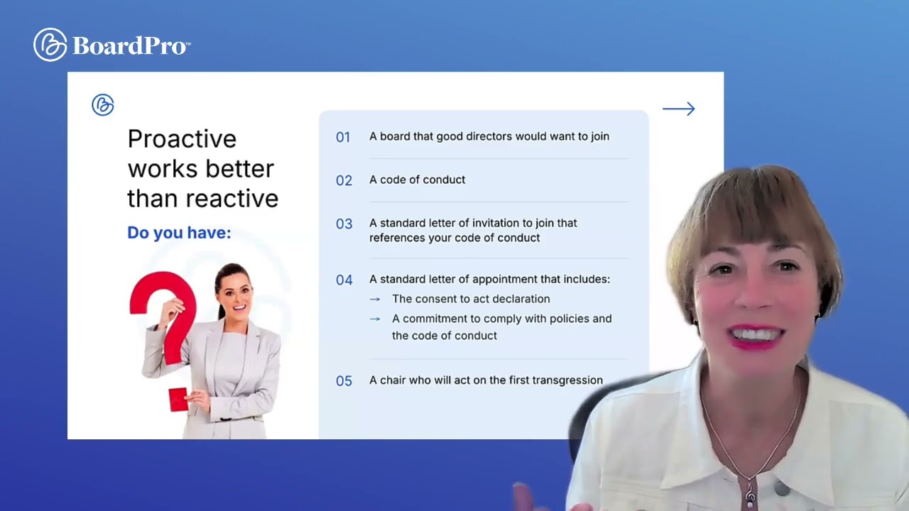 Webinar   Board code of conduct and managing difficult board members