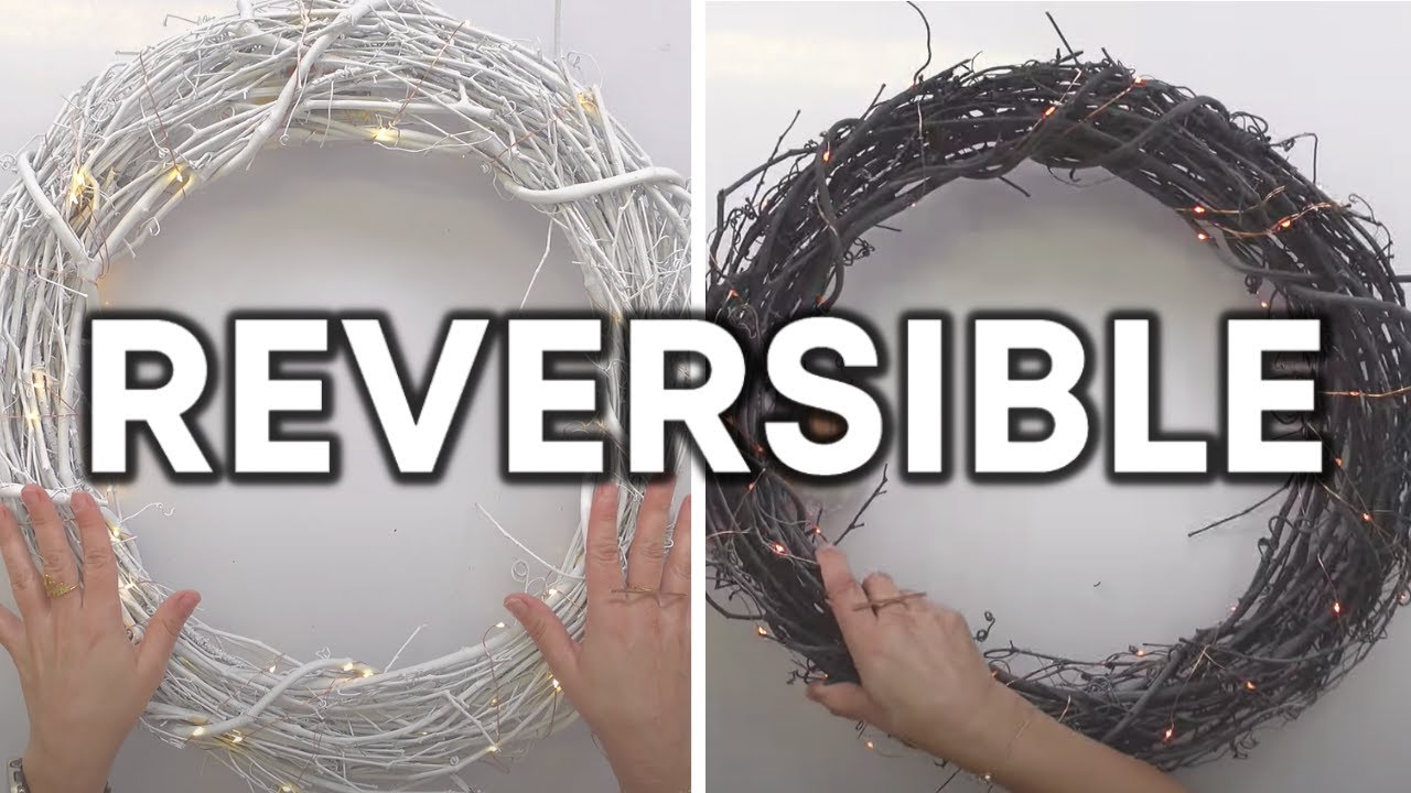 DIY Fairy Light Wreath With Reversible Trick | Anyone Can Create This Wreath