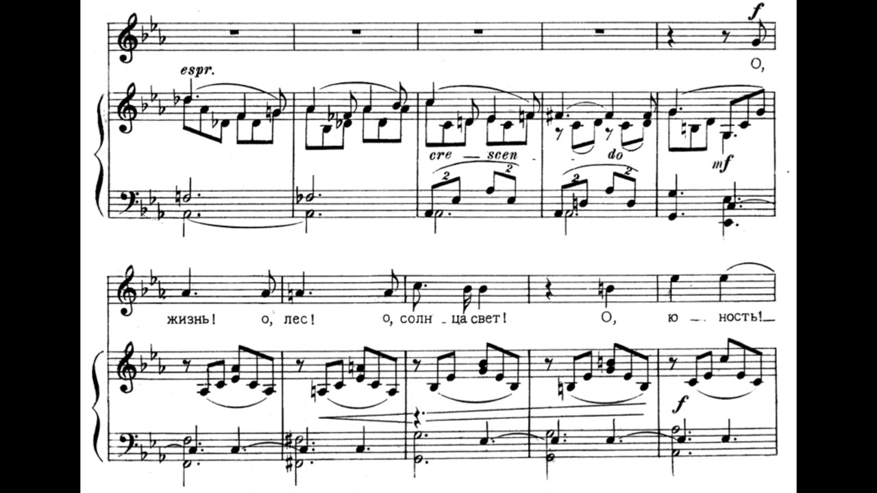 To bylo ranneyu vesnoy Op. 38 No. 2 (S. Tchaikovsky) Score Animation