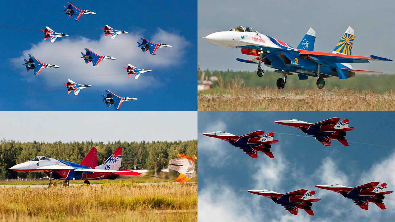 Русские Витязи и Стрижи . Кубинка . Су-27 , Миг-29 . Kubinka