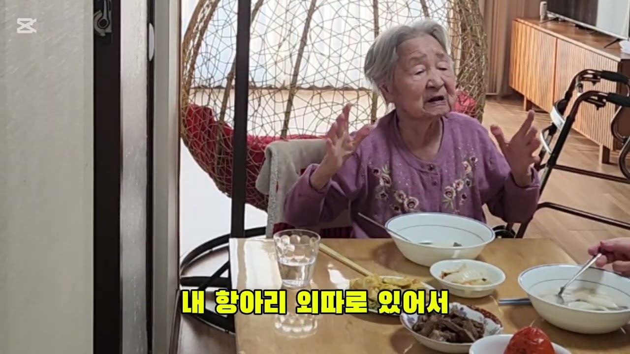이왕 살았으니 타고 죽는다는 100세 울엄마~#소고기 #떡국 #지팡이 #건강 #행복
