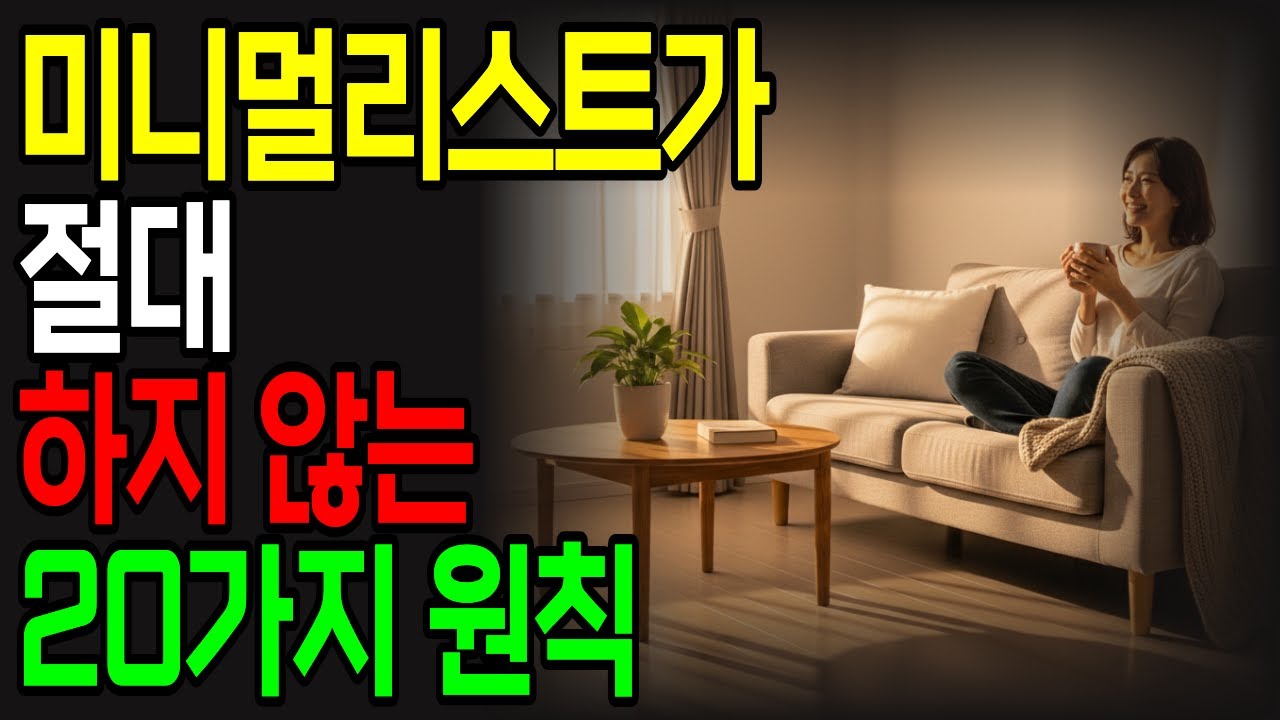 미니멀리스트가 절대 하지 않는 20가지 | 정리해도 어지러운 이유 | 물건 줄였더니 인생이 달라진 이유 | 50대 60대 집정리 정리의 기술