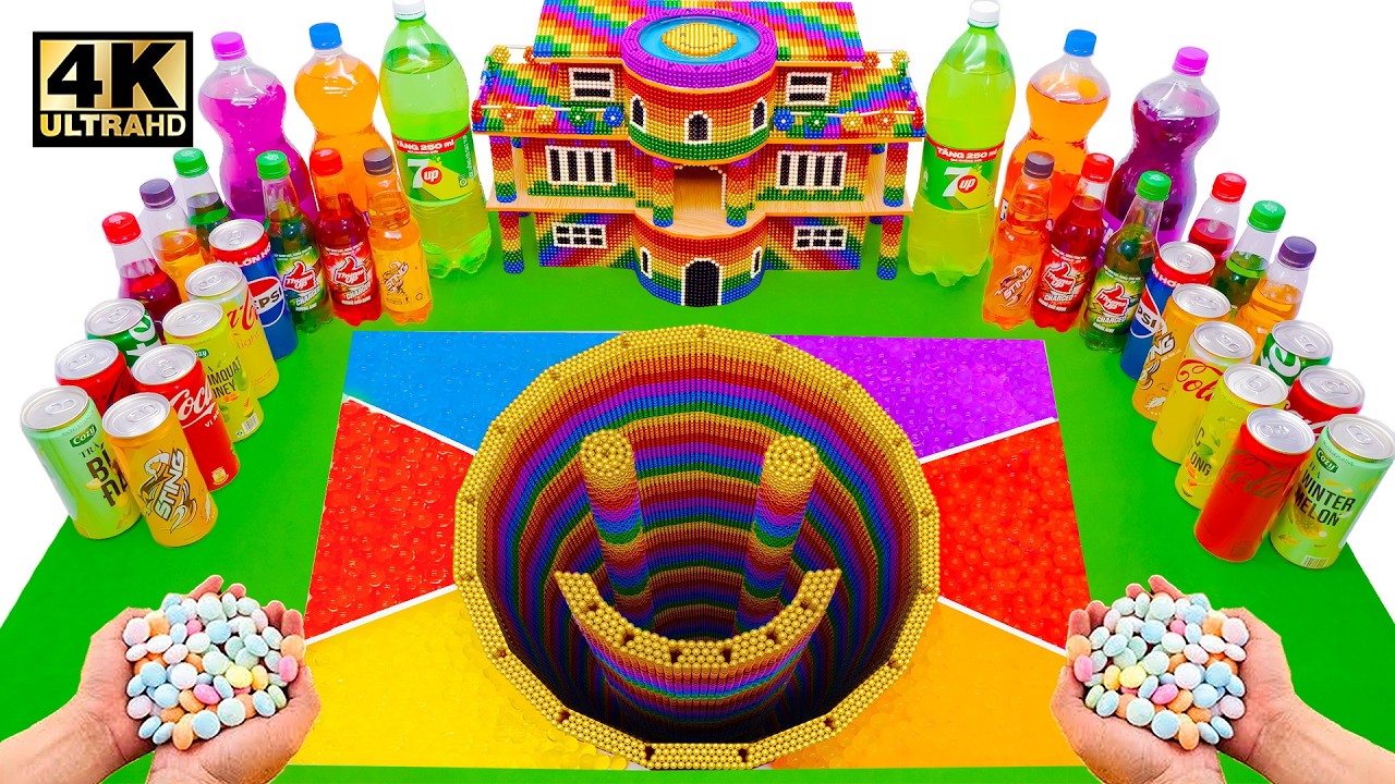 Building a Smile Reactor Giant Eruption from LEGO Smile Hole with Fanta, Coca Cola & Mentos!