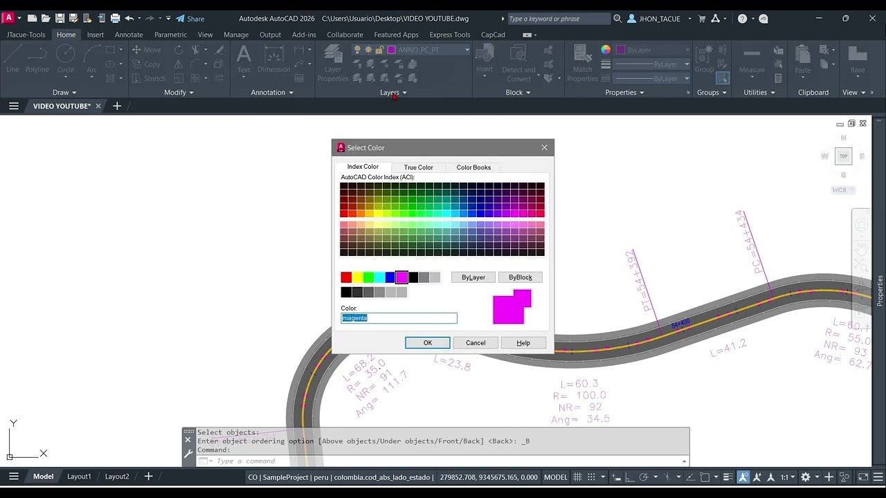 Señalizacion de curvas horizontales - (Plugin CapCad Colombia)