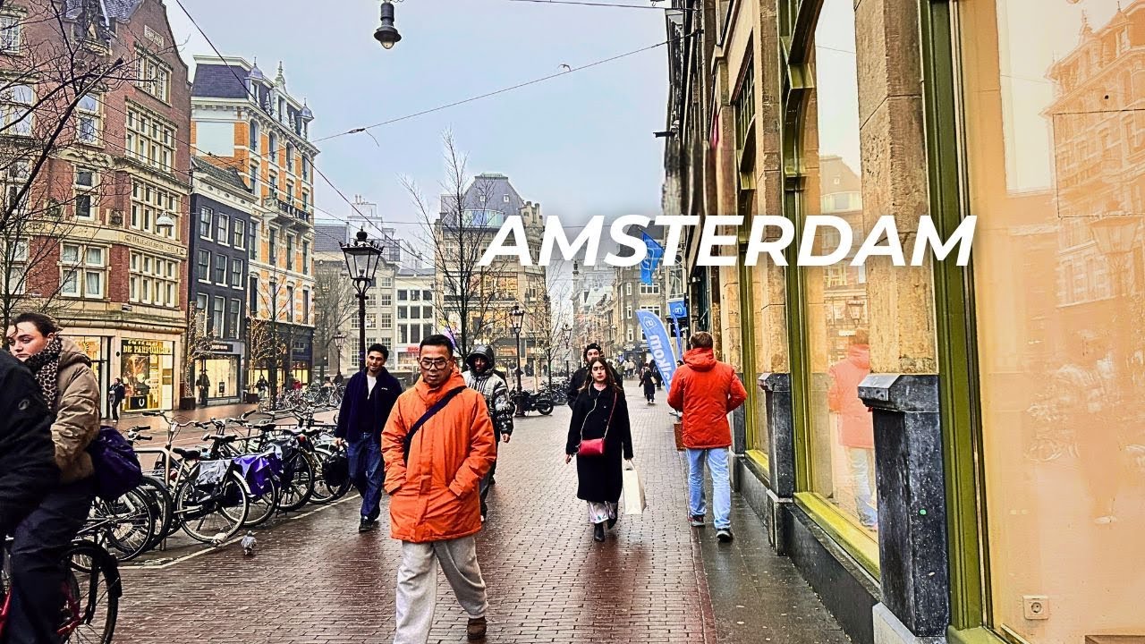 Winter Monday in Amsterdam POV Walk in 4K, No Talking