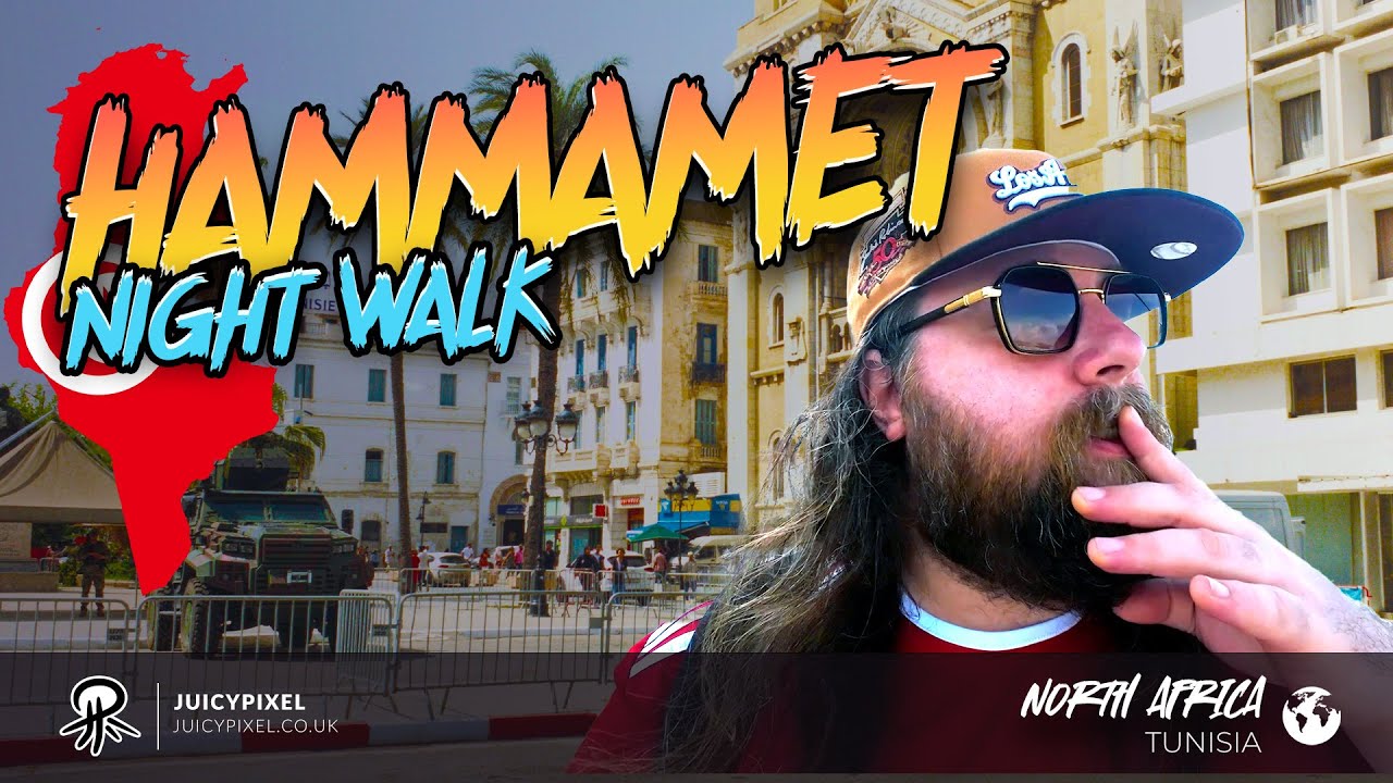 Night walk around Hammamet Tunisia