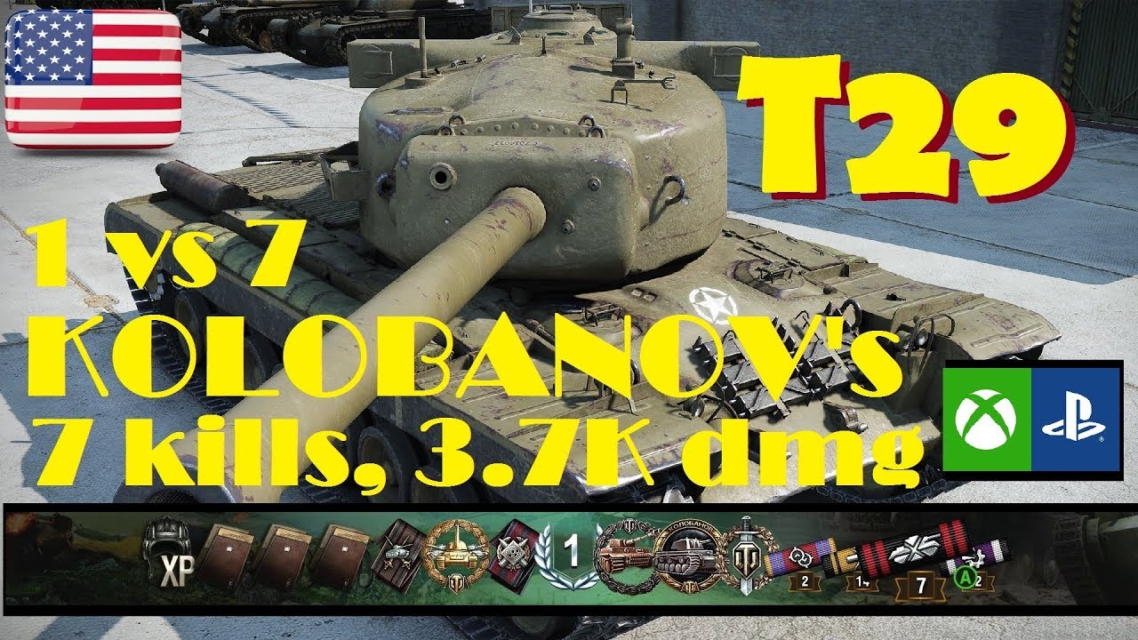 WOT Console: T-29 on Cean [1 vs 7, Kolobanov's]