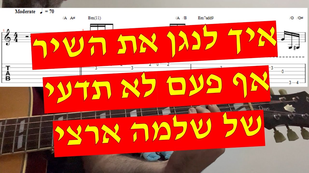 אף פעם לא תדעי - שלמה ארצי איך לנגן את השיר בגיטרה עם אקורדים טאבים ותווים