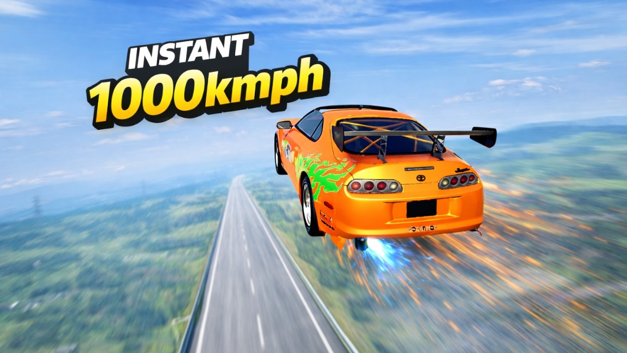 Full Throttle | INSTANT 1000KMPH | BeamNG.drive Epic Crashes & Speed Test #beamngcrashes