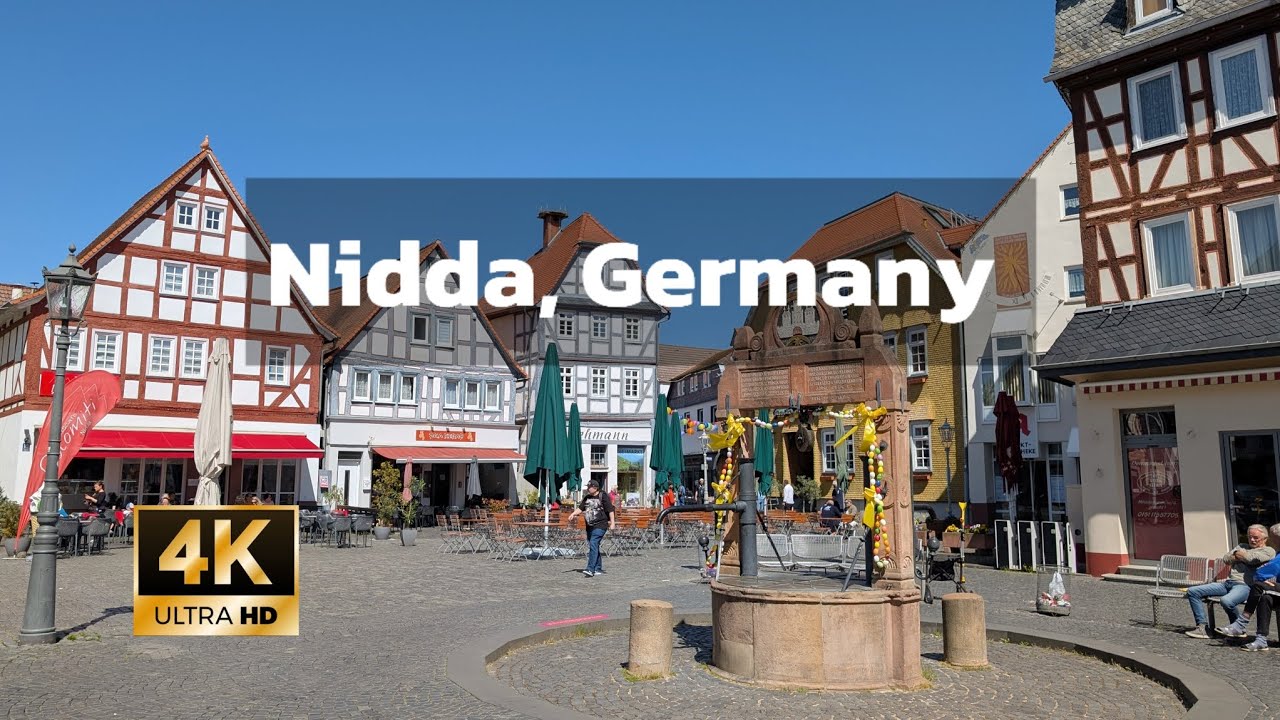 Walking in Nidda, Germany 4K