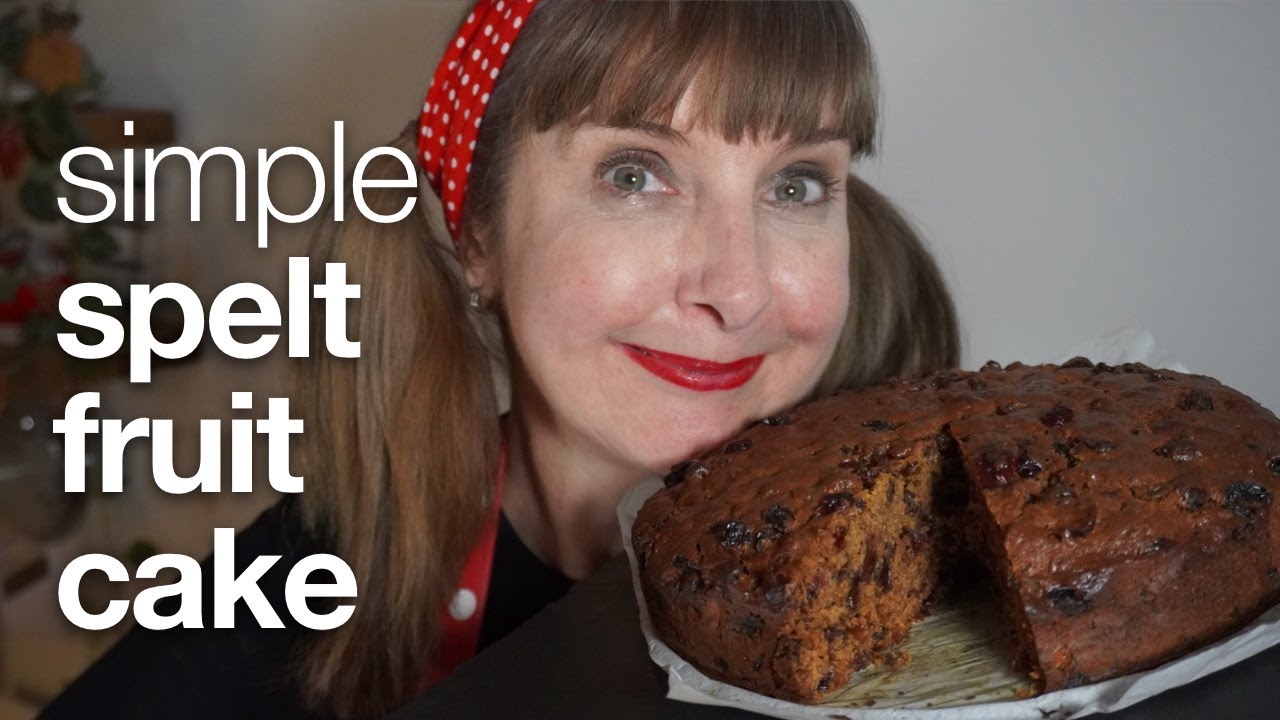 Simple Spelt Fruit Christmas Cake no peel, no alcohol
