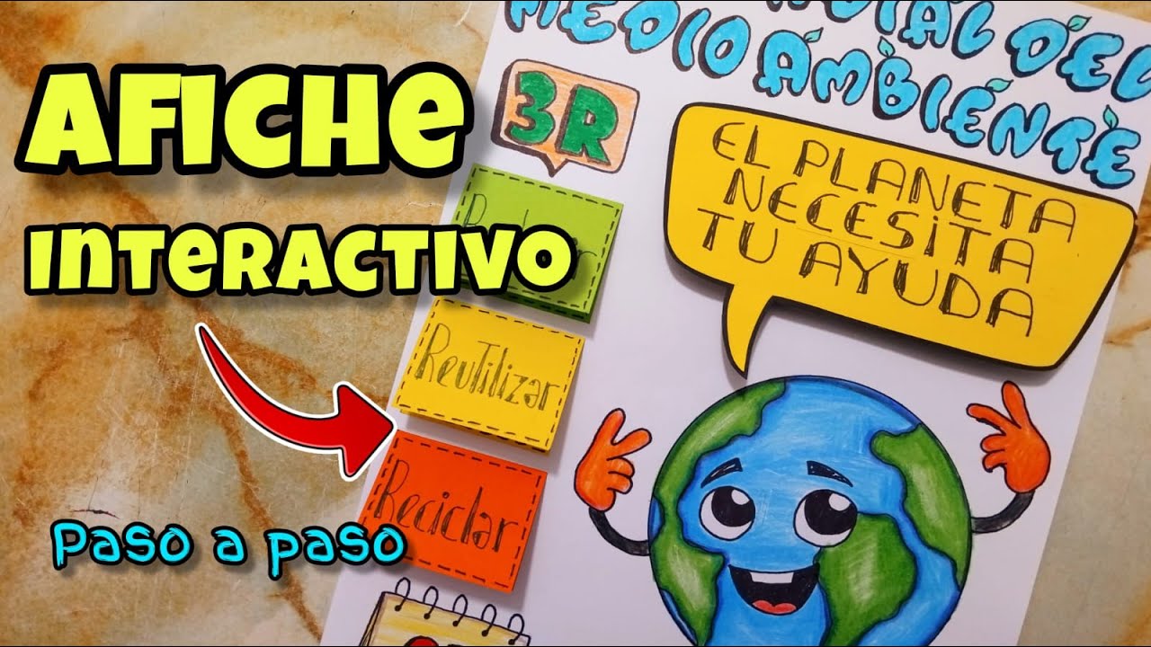 Como hacer un AFICHE INTERACTIVO paso a paso -  Día Mundial del Medio Ambiente