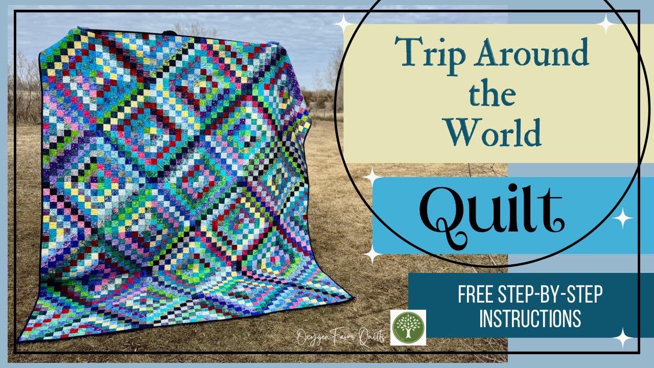 How to Make a Scrappy Trip Around the World Quilt, Easy Strip Piecing, Sew Your Stash, FREE Tutorial