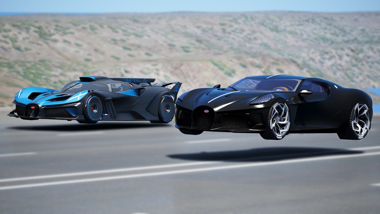1,000KMH!!! Bugatti Bolide vs Bugatti La Voiture Noire | DRAG & TRACK RACE