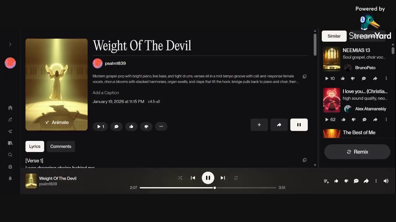 Weight Of The Devil new epic worship song i make song about how I'm feeling everyday