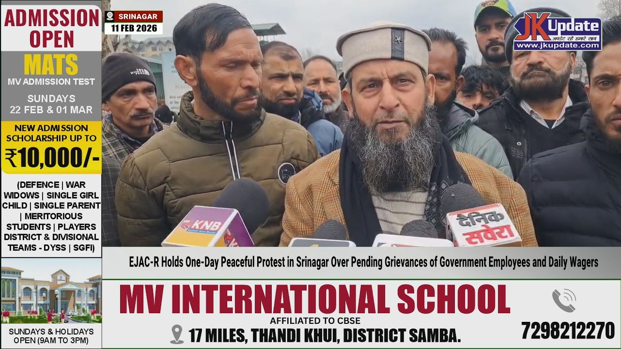 EJAC R Holds One Day Peaceful Protest in Srinagar Over Pending Grievances