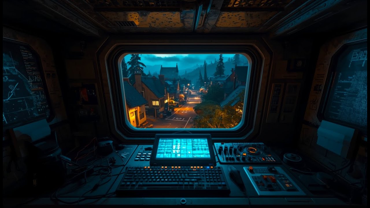 Late-Night Monitoring at a Remote Control Centre | Ambient Music for Focus