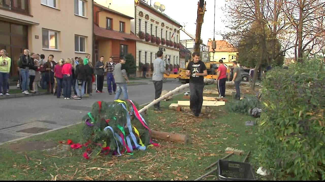 Mutěnice  - stavění máje