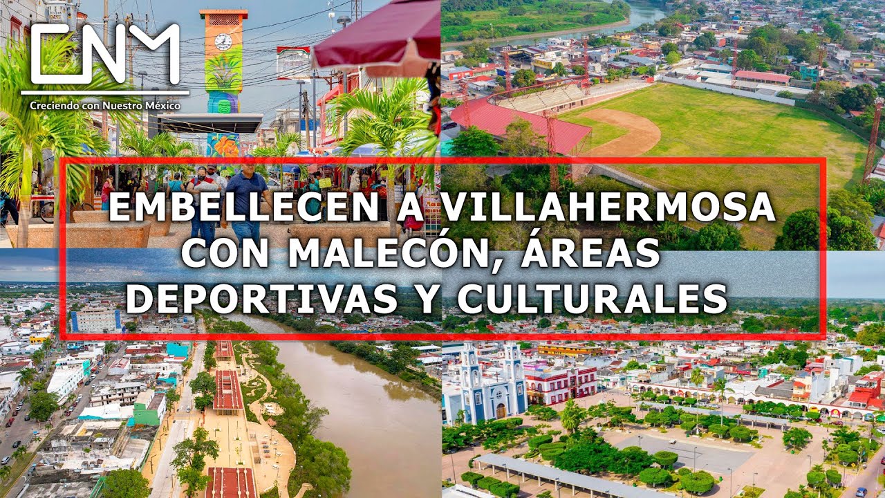 Malecón del Río Grijalva, concluye su rehabilitación y otras obras en Villahermosa, Tabasco