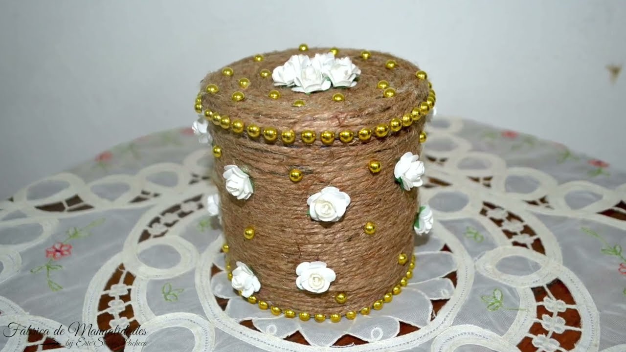Idea con lata y cuerda de yute. Diy. Artesanato. Recicla