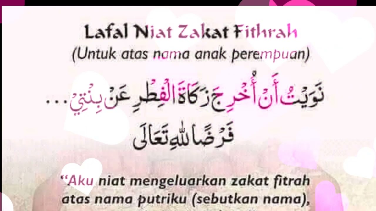 Doa Zakat fitrah untuk diri sendiri anak istri dan keluarga