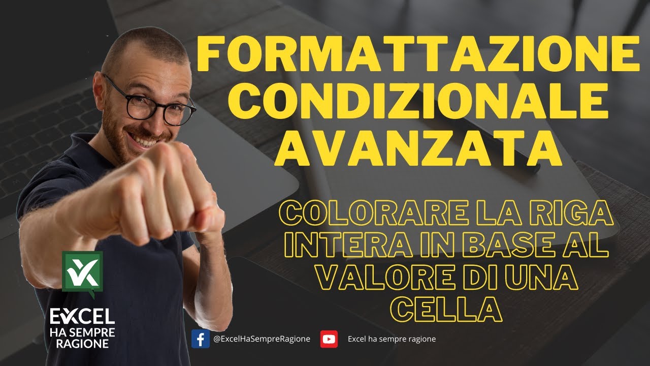 Formattazione condizionale su tutta la riga in Excel usando una formula