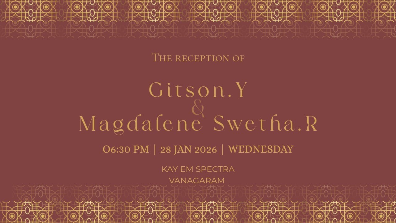 Reception of Gitson and Magdalene Swetha