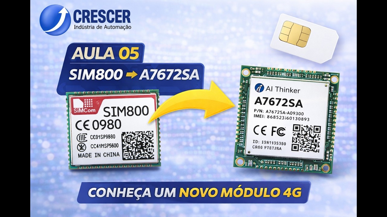 O SIM800 TEM 4G? O ARDUINO E O ESP32 TERÃO CONEXÃO CELULAR? A CRESCER TRAZ O A7672SA e responde...