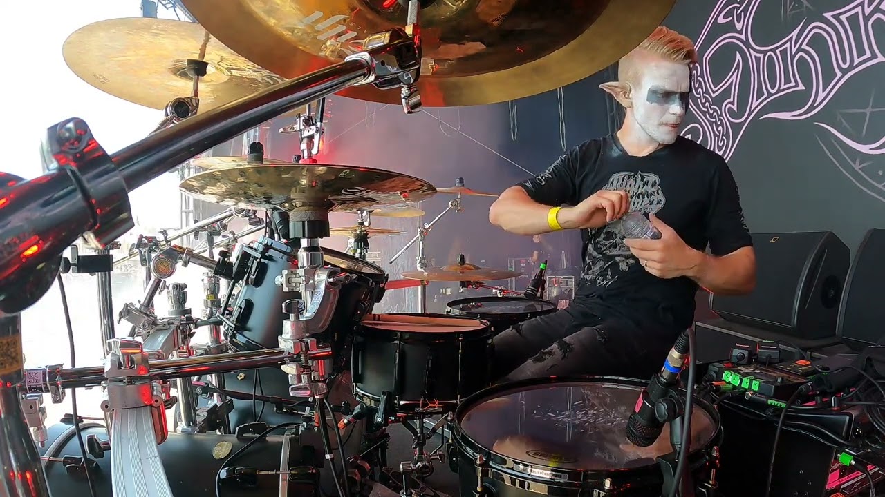 Finntroll - Ormfolk & Under Bergets Rot @ Alcatraz festival, Belgium 2024 (drum cam, Jimi Myöhänen)