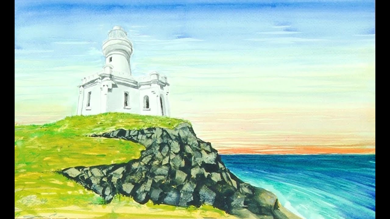 Art Lesson: How to Paint a Lighthouse using Watercolour