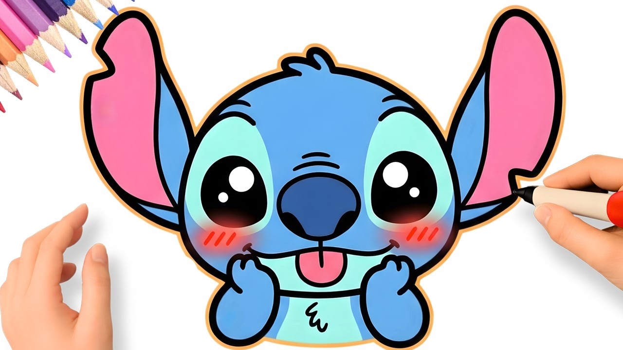 HOW TO DRAW A CUTE STITCH EASY 😊