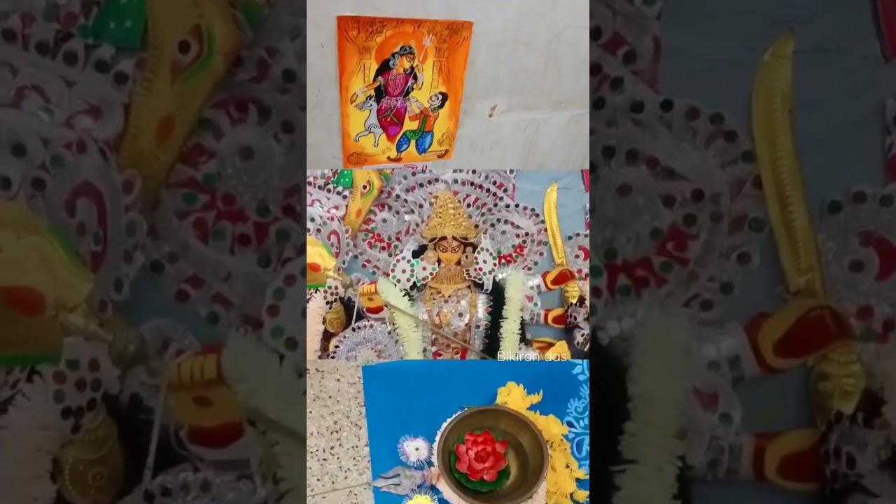 paper made durga puja 2022 and decoration.