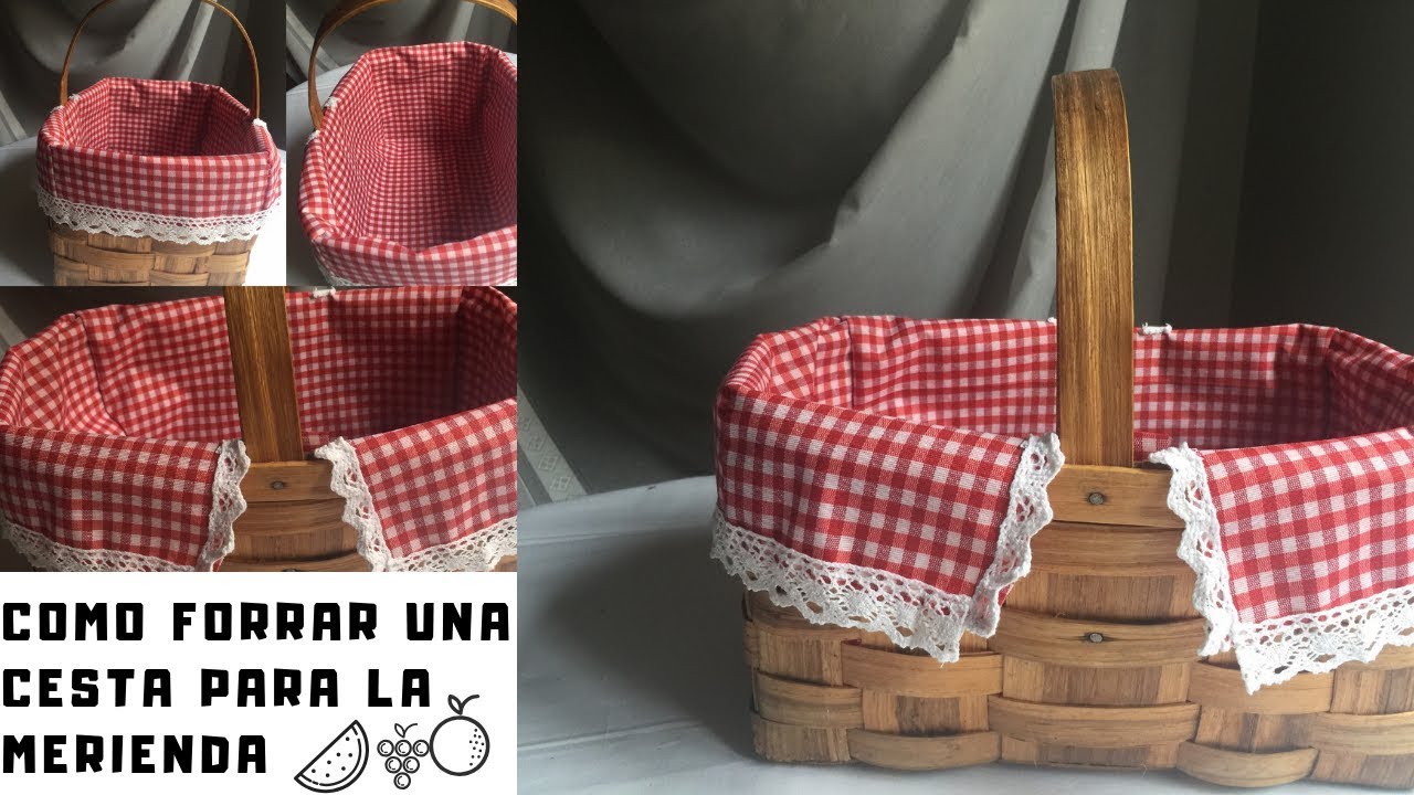 Como forrar una cesta de bambú +Cesta, como la de 