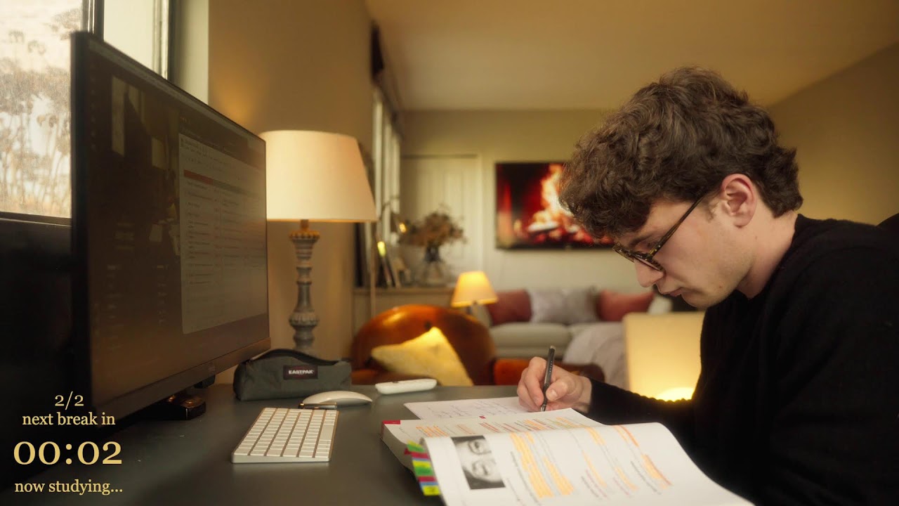 3-HOUR | Study With Me | One break, No music, Deep work