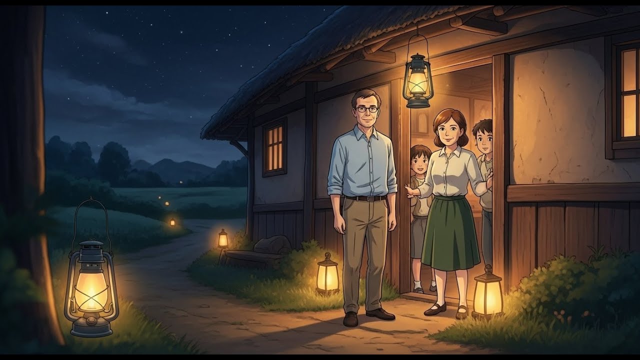 A Quiet Village Night | Oil Lamp Glow, Family Warmth & Deep Peace 🌙🪔