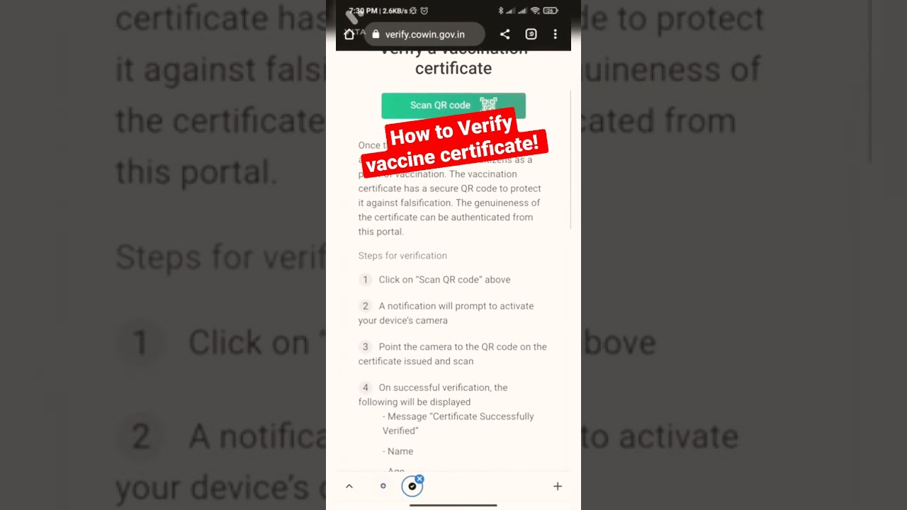 How to verify vaccine certificate #shorts