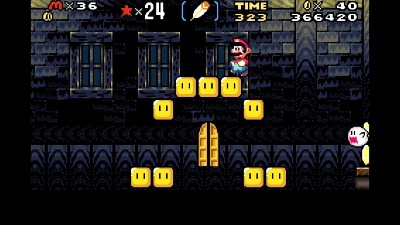 Super Mario Advance 2 Donut Secret Ghost House all Dragon Coins; Secret Exit