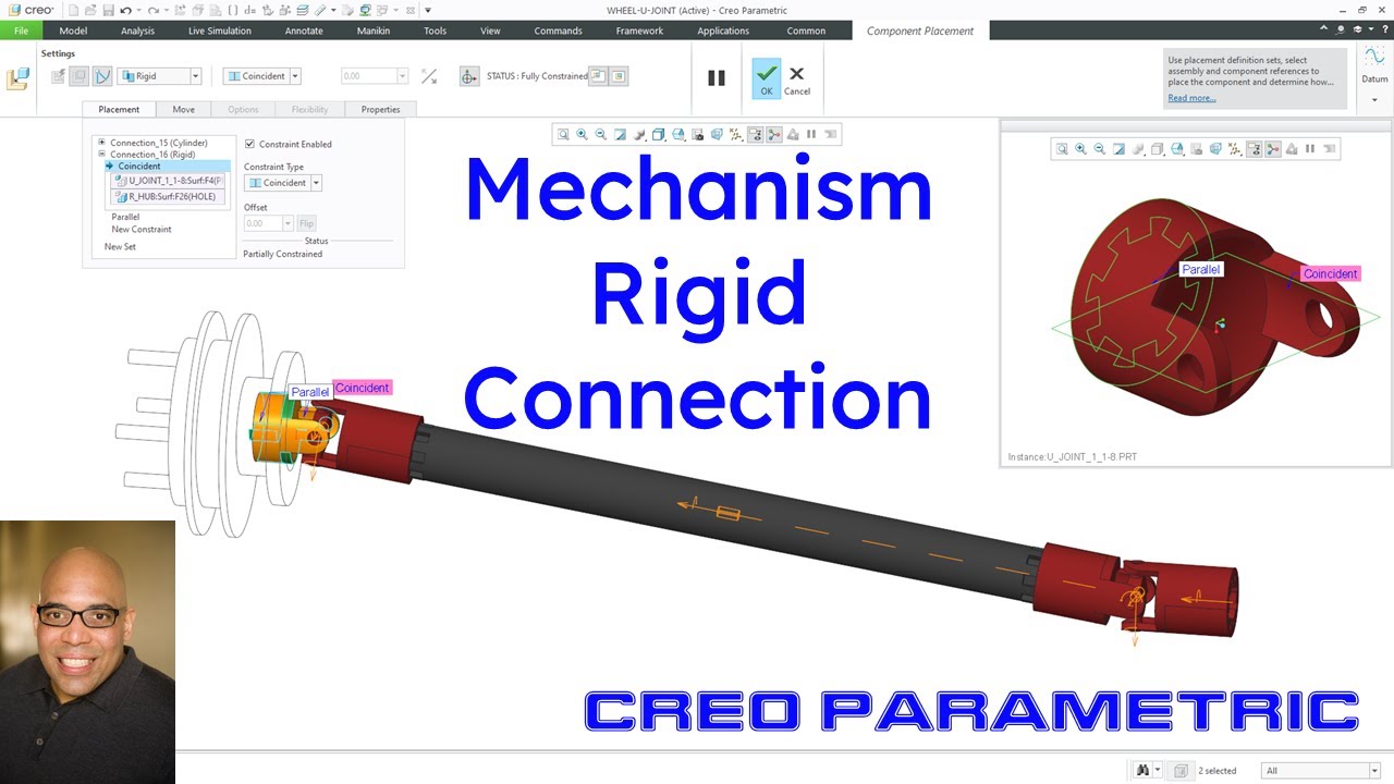 Creo Parametric - Mechanisms | How to Create a Rigid Connection