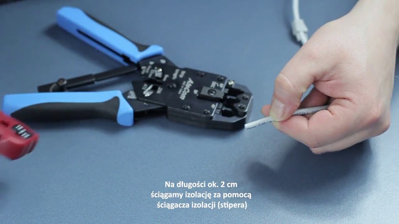 Montaż wtyków RJ-45 na kablu typu skrętka