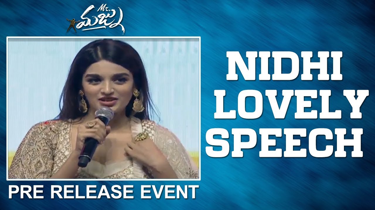 Actress Nidhi Lovely Speech @ Mr. Majnu Pre Release Event