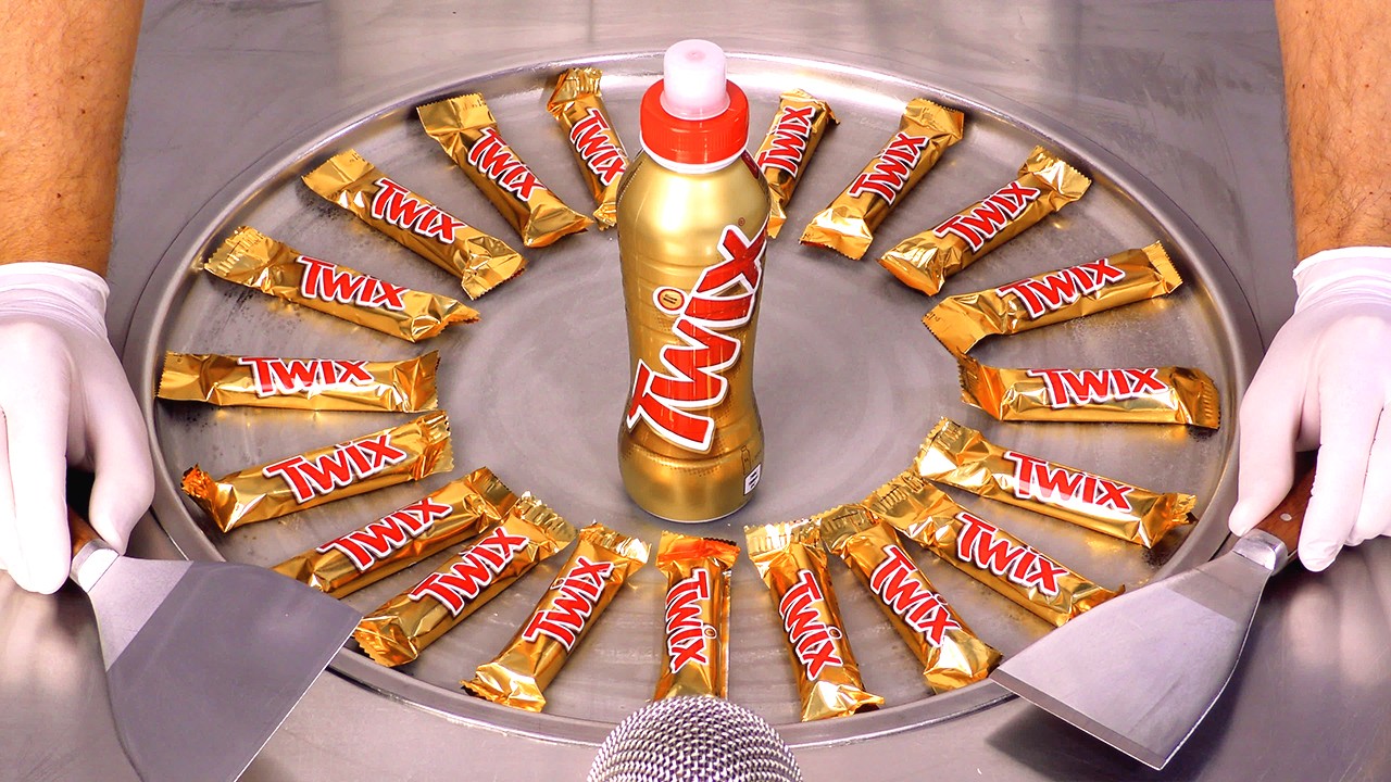 Как приготовить МАССИВНЫЕ роллы с мороженым TWIX | АСМР (без разговоров)
