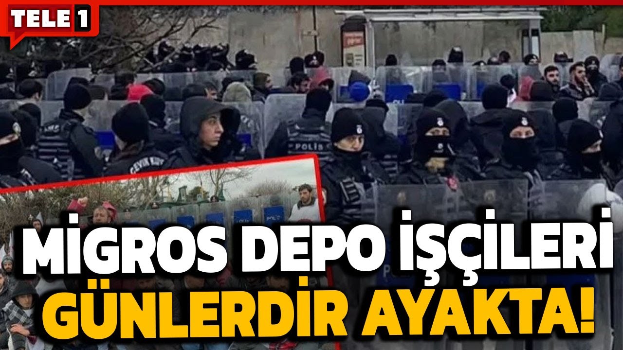 Migros depo işçilerine polis engeli! O anlar kameraya böyle yansıdı