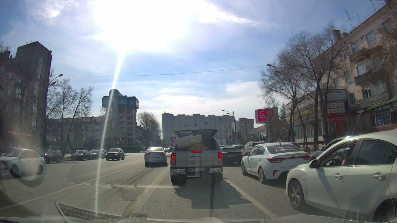 Движение на автомобиле по Тюмени через Кванториум на Киевскую/Trip on the Tyumen city streets