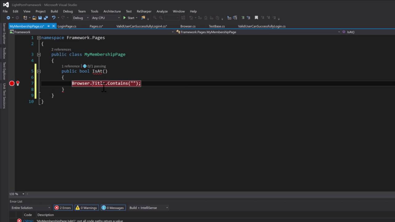 24 Implementing the IsAt method