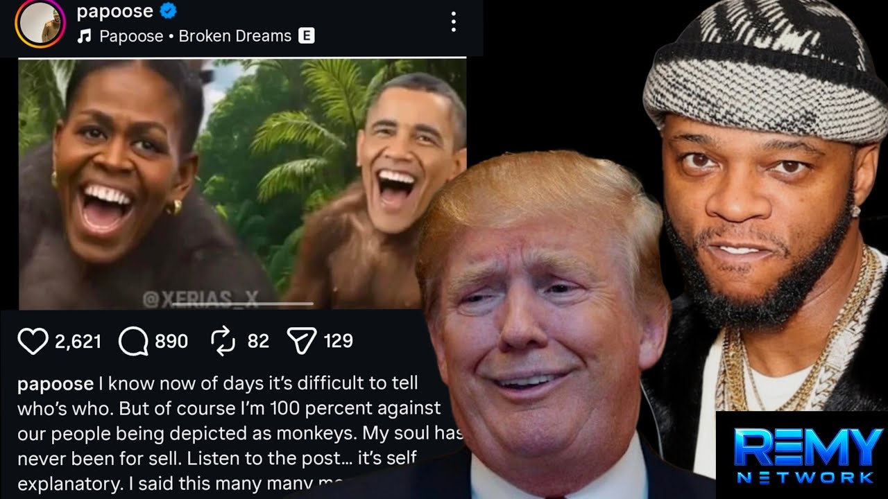 PAPOOSE PROMOTES MUSIC USING TRUMPS RACIST OBAMA POST 🐒 | REMY NETWORK SHADES PAPOOSE? #papoose 