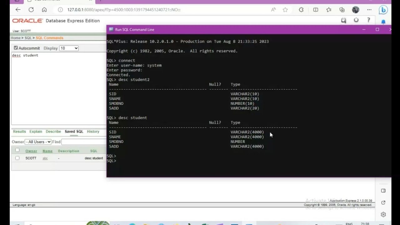 Vid. 1 - Starting with Oracle 10g | Oracle 10g database | Way to create table in Oracle 10g