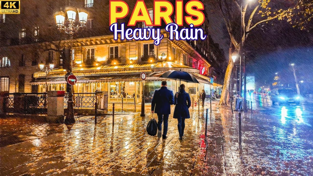 20 November 2025 – Paris Heavy Rain 🌧️ | Afterwork Evening Walk | 4K HDR Paris Walk
