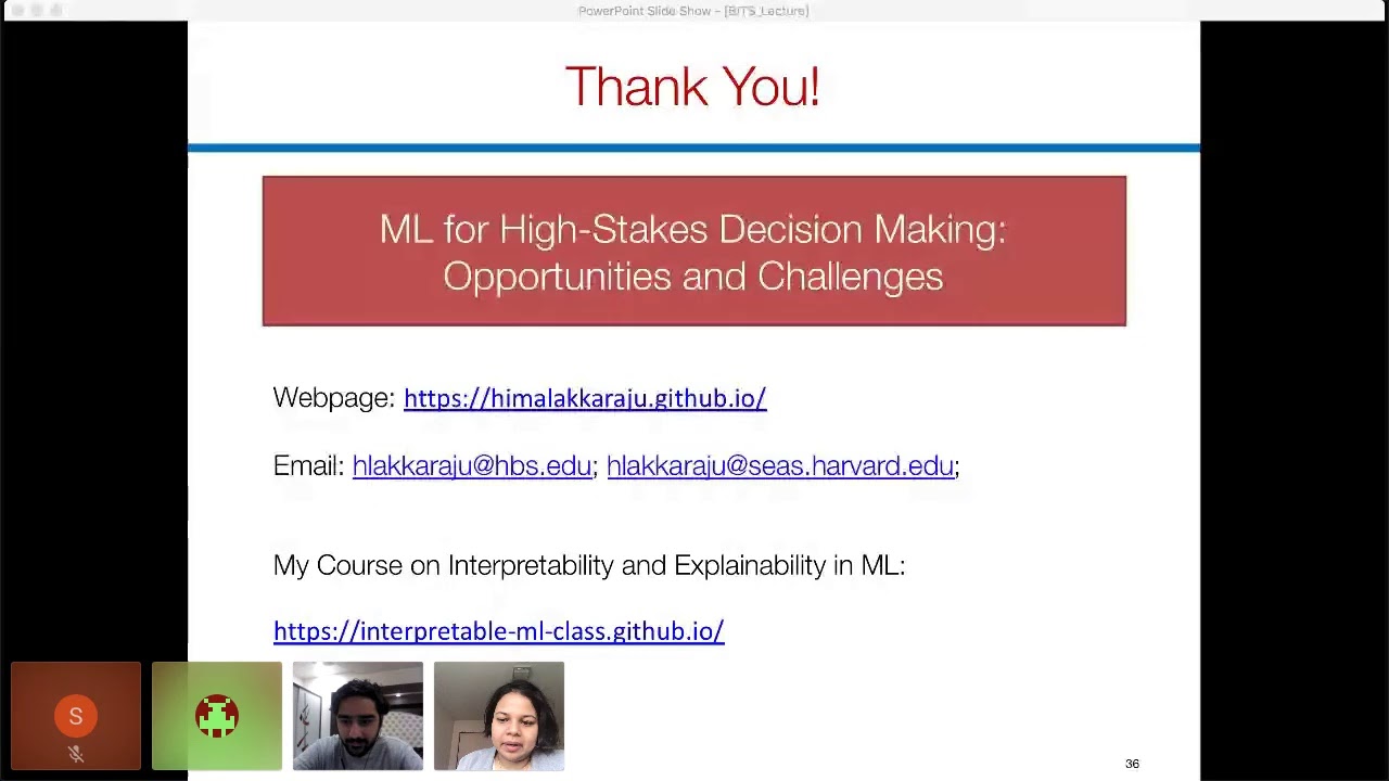 Machine Learning for High Stakes Decision Making by Hima Lakkaraju